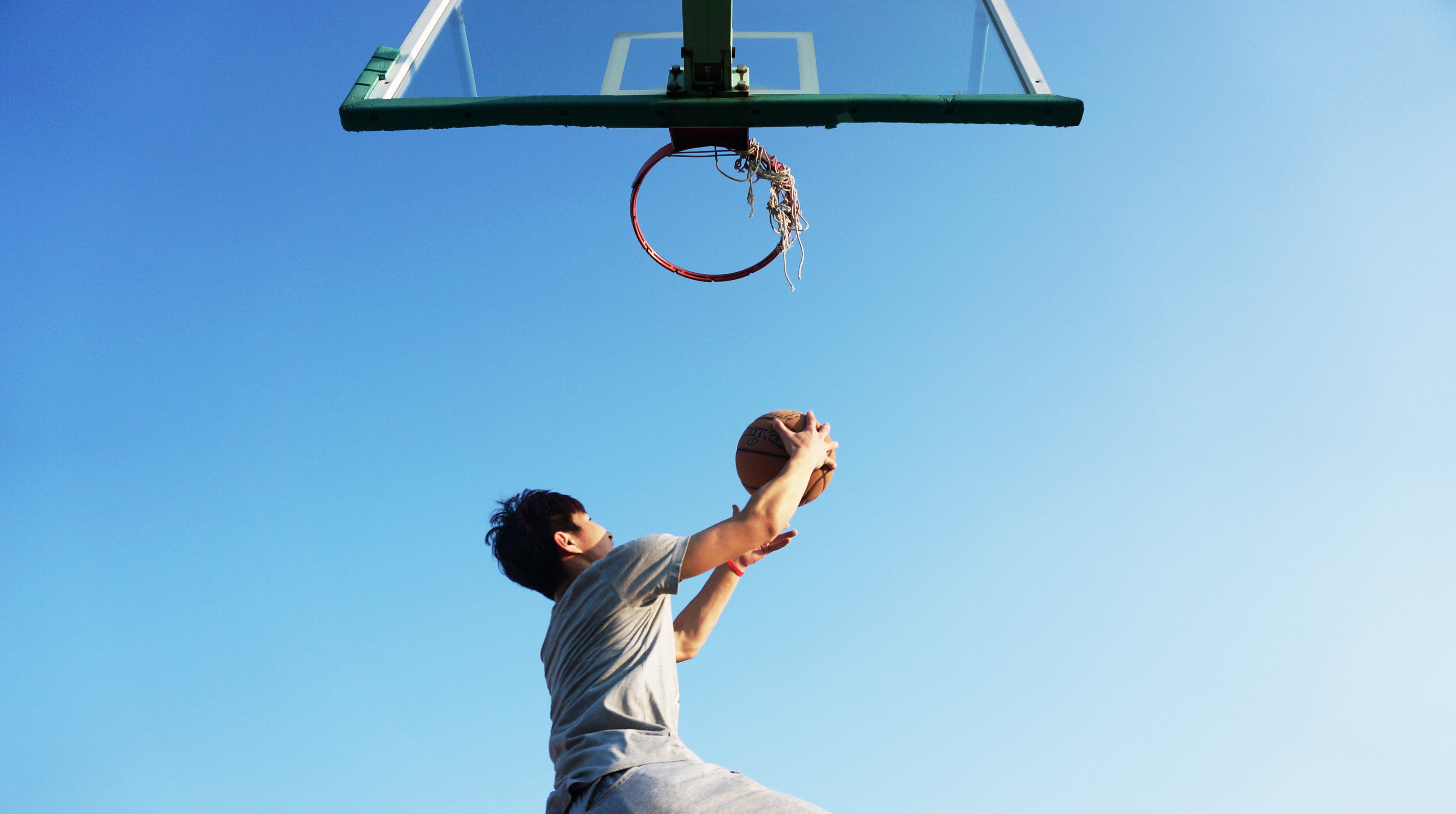 Dunking a basketball